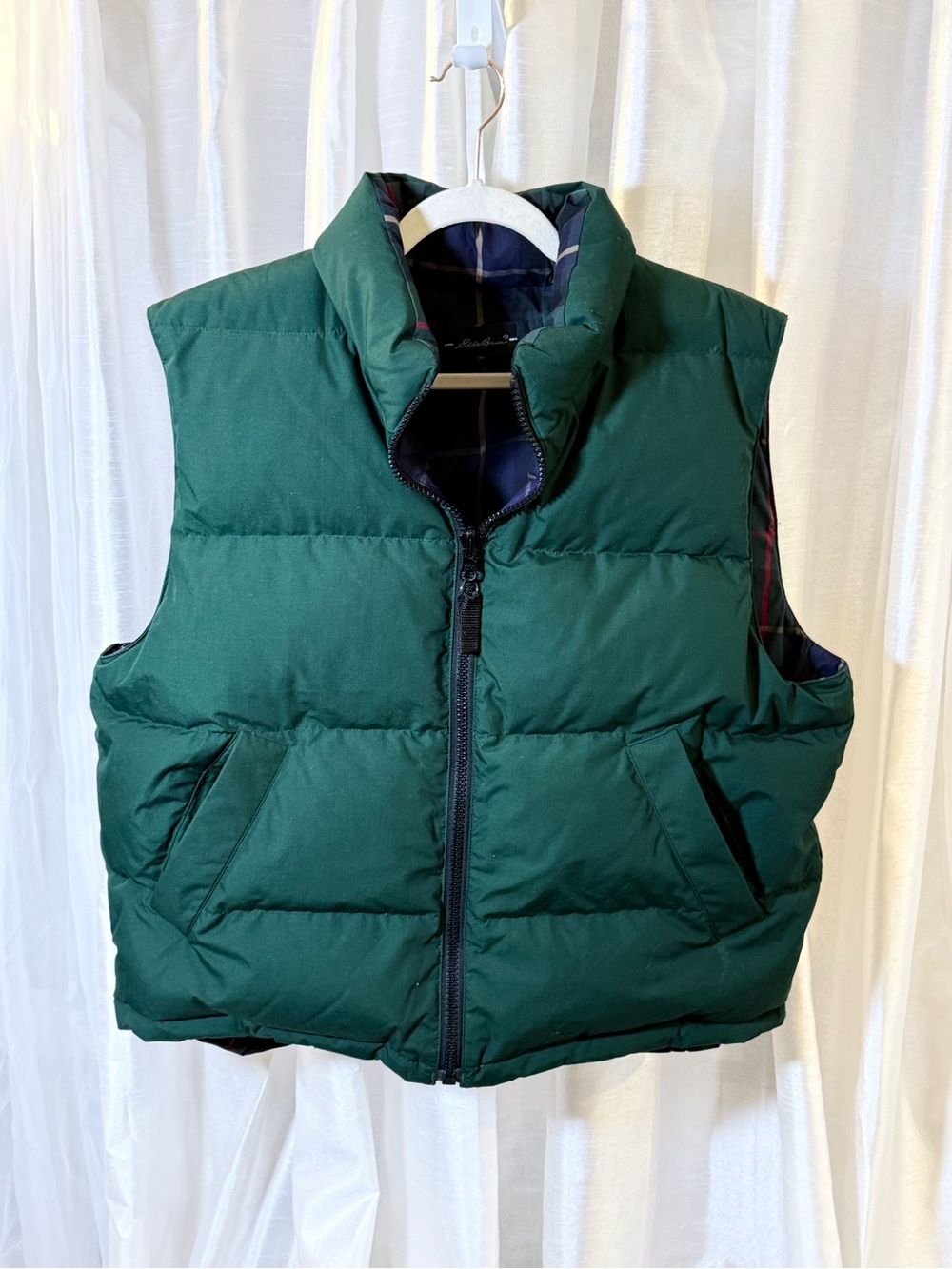 Reversible Eddie Bauer Forest Green Quilted Puffer Vest